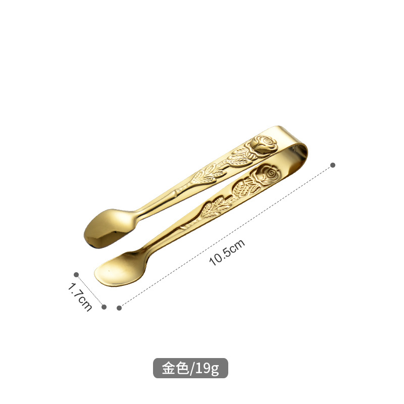 304 de acero inoxidable mini clip de alimentos Rosa patrón cubo de hielo clip de galletas clip de pinzas de chip de limón clip