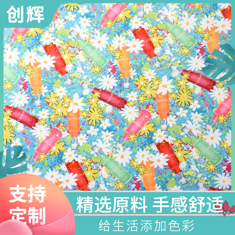 Digital printing fabric corduroy clothing cloth home textile canvas cartoon flower drawing free design polyester Digital printing fabric corduroy clothing cloth home textile canvas cartoon flower drawing free design polyester