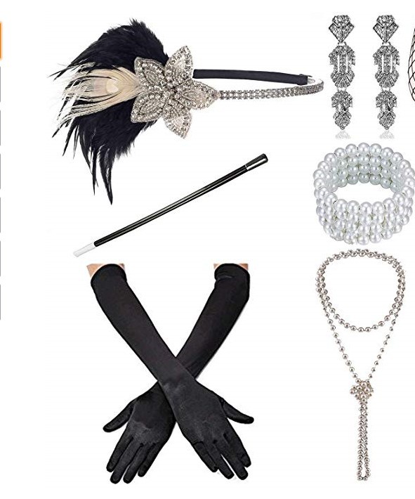 Década de 1920 mascarada cabeza desgaste negro pluma tocado femenino europeo y americano Gatsby diadema de pluma de fiesta única