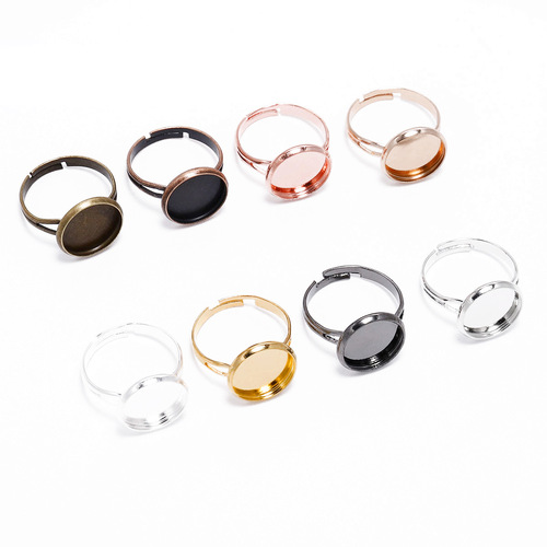 Retro ring holder concave surface inner diameter 8-25mm DIY jewelry time gemstone tray 10 pcs/pack