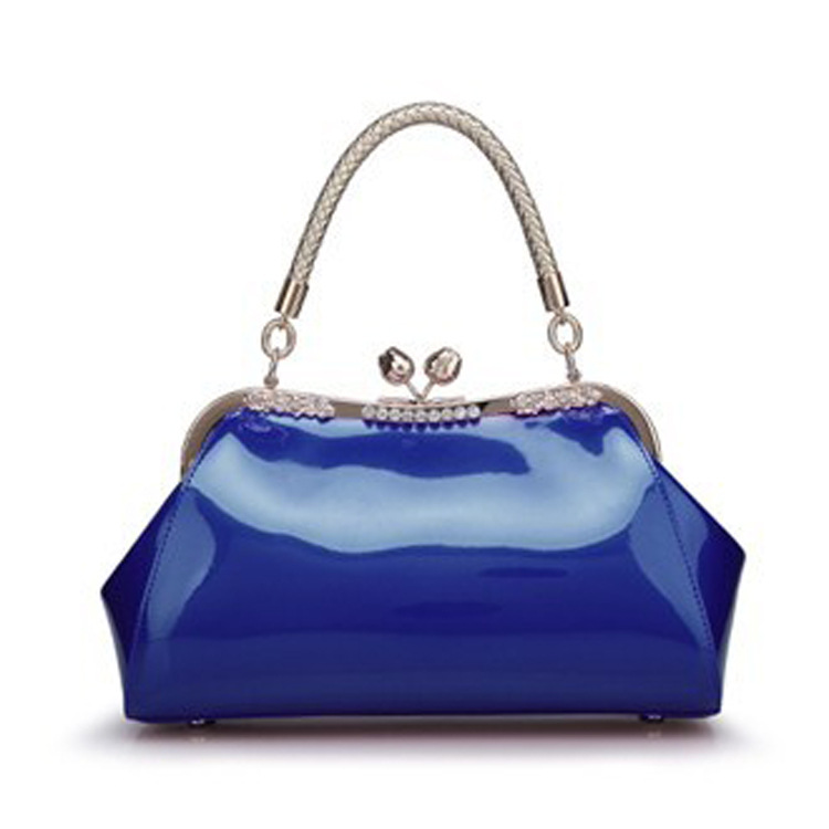 Bridal Wedding Bag 2021 Summer and Autumn New Fashion Clip Bright Patent Leather Women's Bag Crossbody Bag Handbag Shoulder Bag