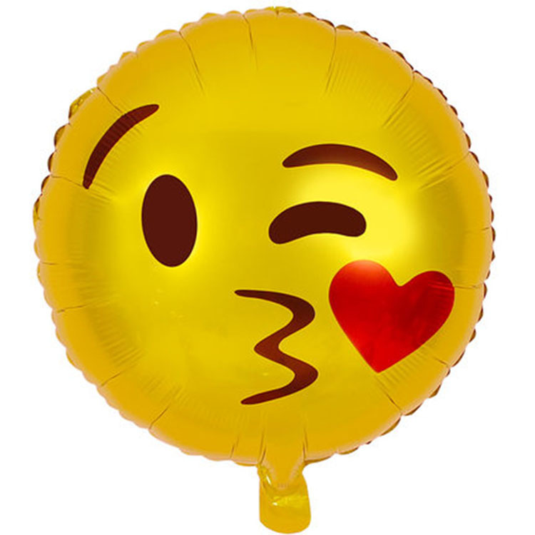 18 pulgadas sonriente bolsa de emoticones globo de película de aluminio globo de decoración de fiesta de cumpleaños globo de aluminio