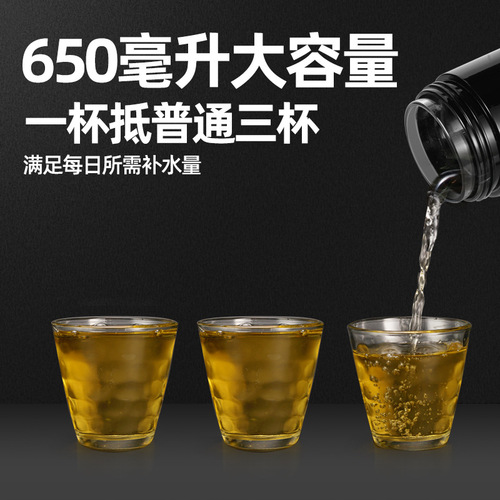 High-end anti-fall and insulated double-layer cup tea and water separation tea cup men's portable water cup women's glass cup wholesale dropshipping