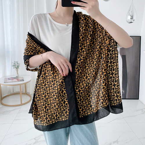 South Korea Dongdaemun white-collar student travel versatile dual-purpose shawl scarf silk scarf female versatile scarf
