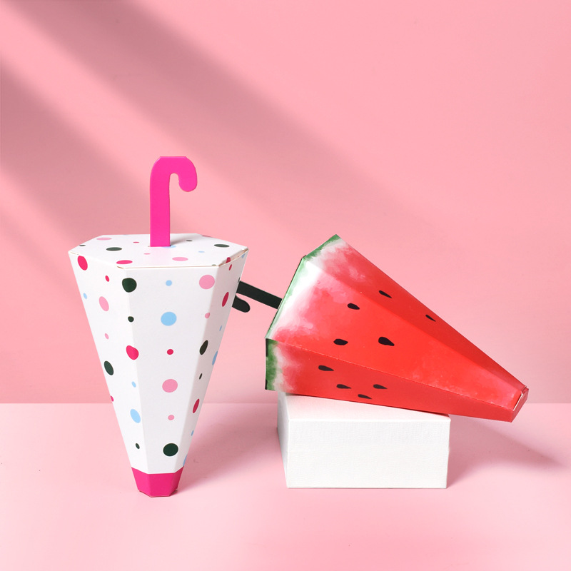 Creative cartoon bright umbrella candy gift box spot original cartoon Snacks packaging color cute packaging box