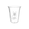 Ins Simple glass, transparent hot coffee drink cup, net red cat dog line drawing milk fruit juice cup