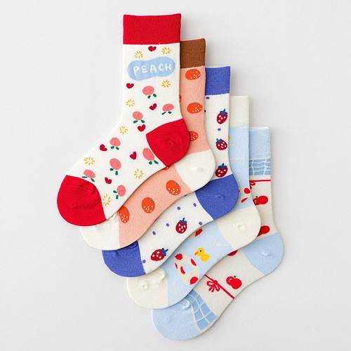 Socks for women in autumn and winter new adult women's socks Lolita cartoon socks lolita socks JK winter pile socks