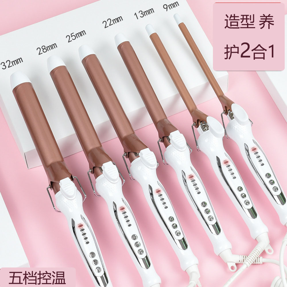 Hair Salon Photo Studio Curling Iron Electric Curler Wool Curls Medium-Large Curls Perm Iron Egg Roll Interchangeable Heads Non-Damaging Hair Care