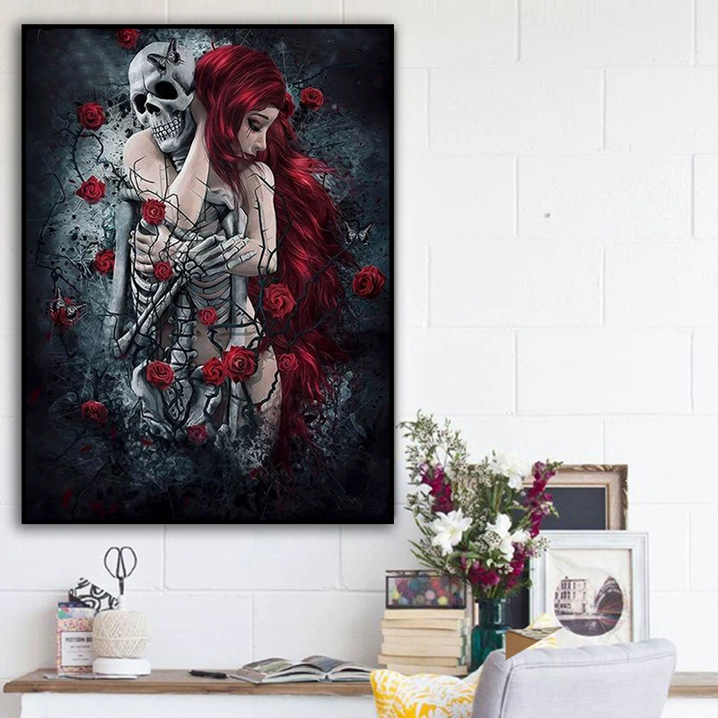 Рождественные украшения Diamond Painting Chen Yan 5D Skull Beauty — арт-объект на стену на Хэллоуин 30×40 см, подвесной для гостиной