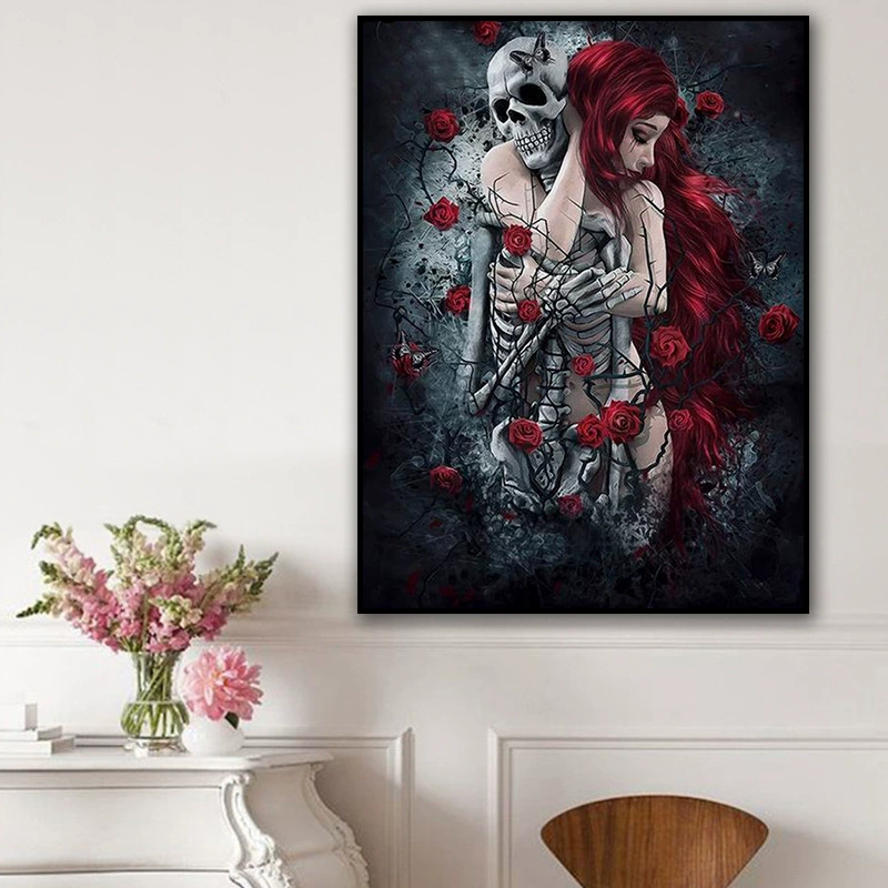 Рождественные украшения Diamond Painting Chen Yan 5D Skull Beauty — арт-объект на стену на Хэллоуин 30×40 см, подвесной для гостиной