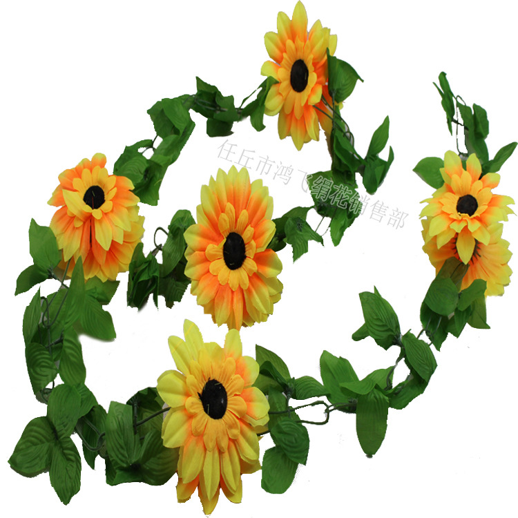 Simulación de vid de sol girasol cadena de tubería decoración vid de flores simulación de plantas de sol