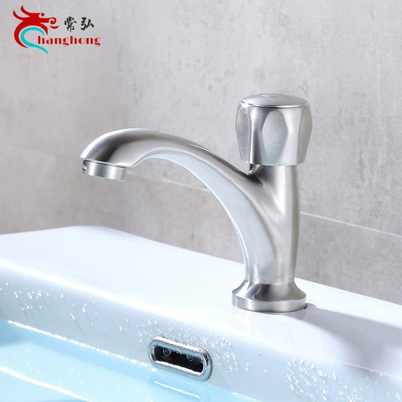 304 stainless steel single cold basin faucet, single -hole desktop washing hand washing, basin basin bathroom bathroom bathroom faucet