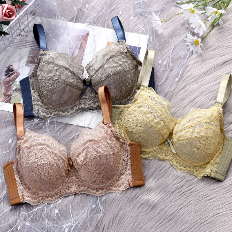 Customized Sexy Transparent Lingerie for Women with Underwire Lace Bra, Push-Up and Comfortable, Wholesale Hot-Selling Breathable Model from Manufacturer