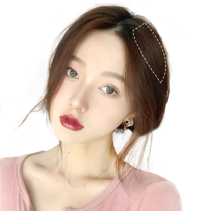 Fábrica en stock suministro peluca almohadilla raíz del pelo invisible esponjoso natural transpirable mini almohadilla pieza de pelo femenino pieza de reemplazo de cabello femenino