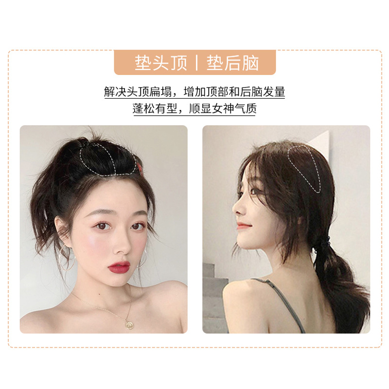 Fábrica en stock suministro peluca almohadilla raíz del pelo invisible esponjoso natural transpirable mini almohadilla pieza de pelo femenino pieza de reemplazo de cabello femenino