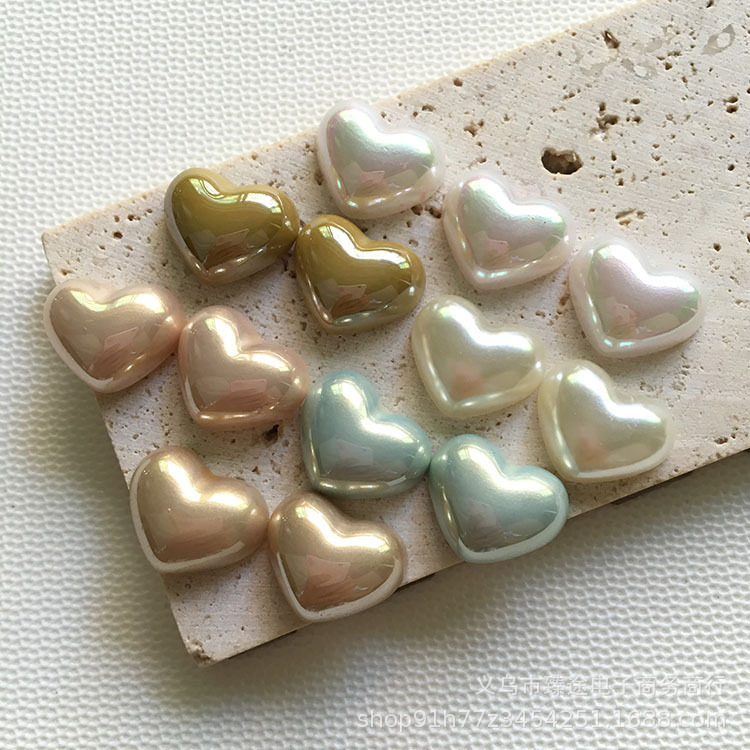 Nail patch mermaid color laser mirror imitation shell heart love heart acrylic accessories diy jewelry