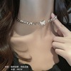 Necklace stainless steel, choker, pendant, accessory, simple and elegant design, internet celebrity