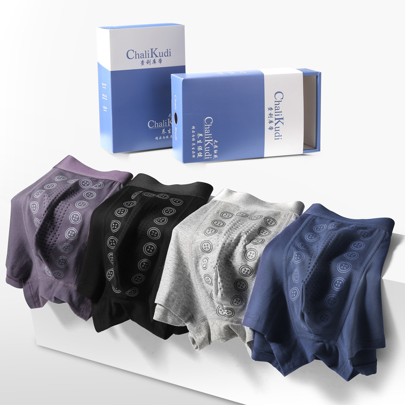 Ropa interior Zhongshan para hombre, bóxers antibacterianos, transpirables, de algodón peinado para otoño e invierno, ropa interior masculina transfronteriza.