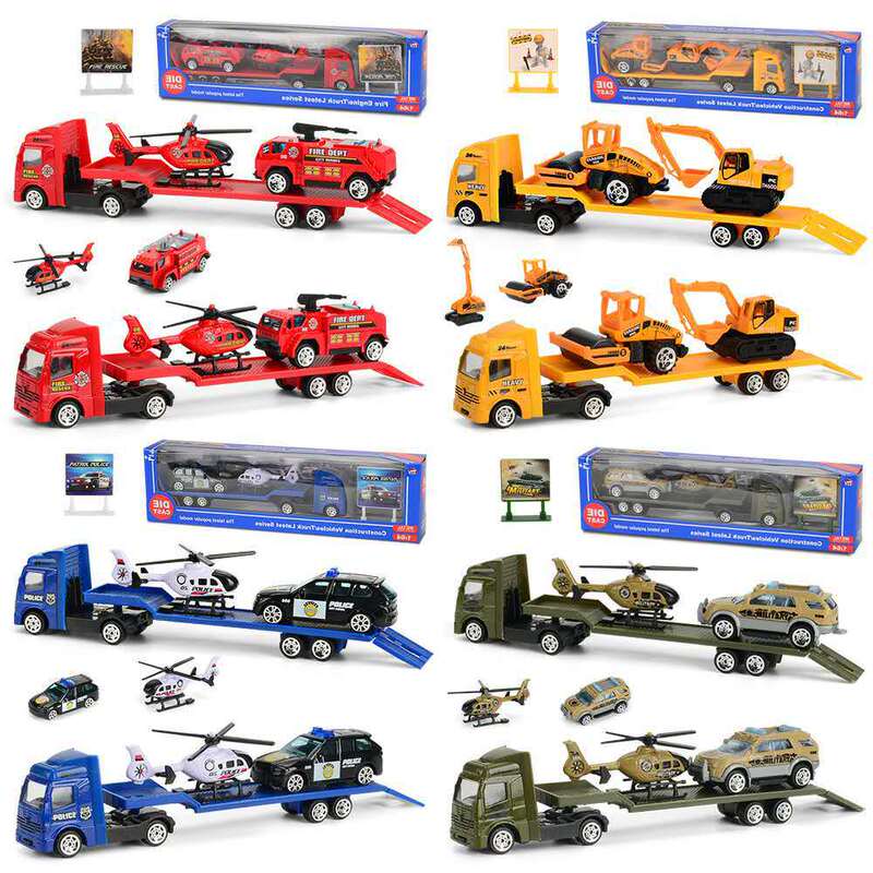 Children's mini alloy car toy coasting trailer mini alloy car series suit toy model wholesale