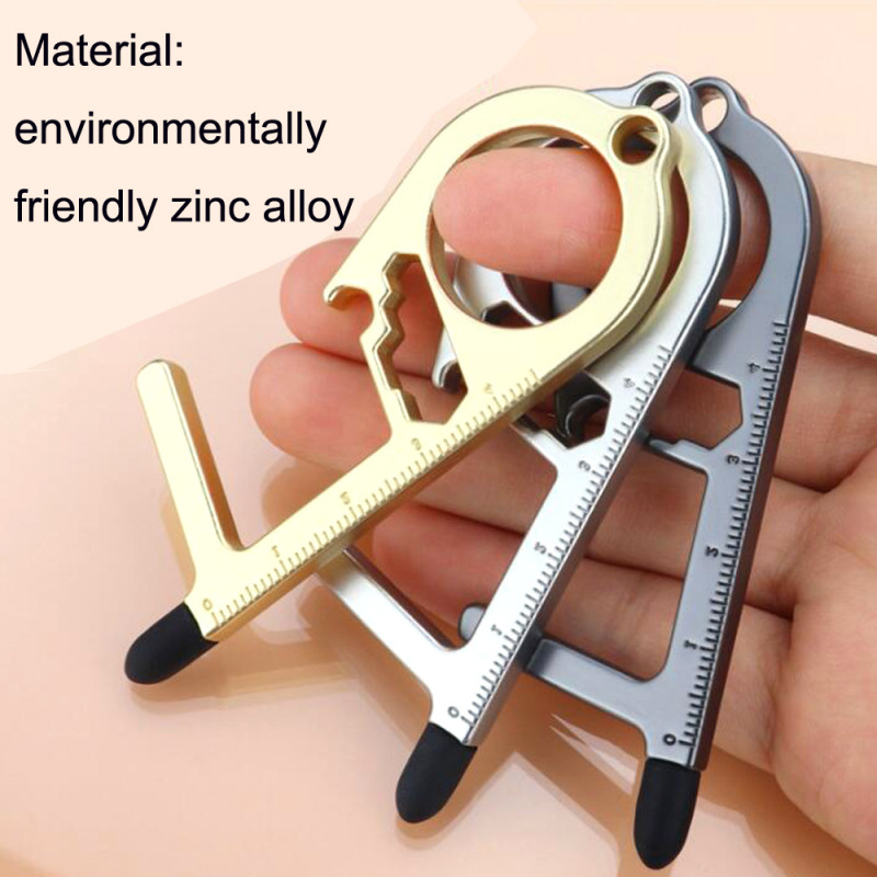 Anti-contact protection creative multi-function bottle opener keychain mobile phone holder door opener keychain pendant Anti-contact protection creative multi-function bottle opener keychain mobile phone holder door opener keychain pendant