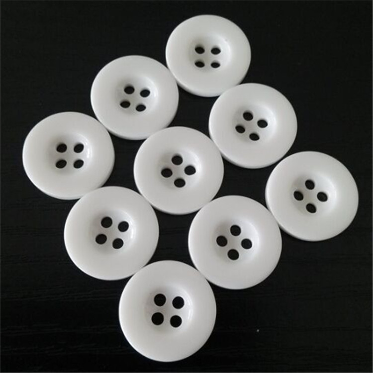 四眼钮扣宽边树脂纽扣衬衫白胚可染色现货扣子多规格工作服校服