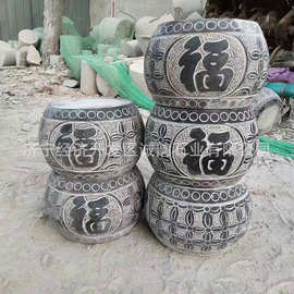 石雕包柱石柱脚石图片厂家 青石花岗岩仿古柱墩石 柱础石墩柱顶石