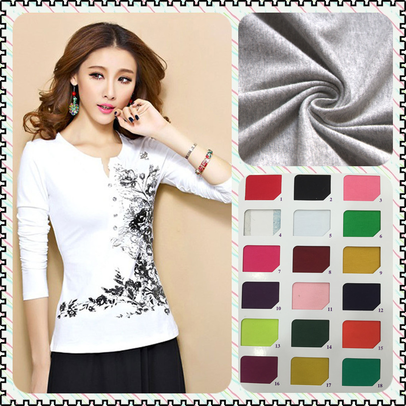 32S棉拉架蚀毛 T恤童装面料 女装连衣裙莱卡贴身爽滑布料 混批