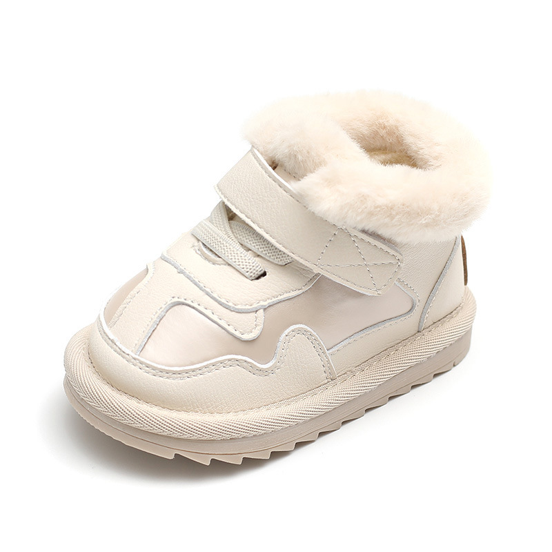 Mädchen Baby Baumwolle Schuhe Winter Neue Chilren's High Top Schnee Stiefel mit Verdickung Fleece für Jungen Koreanische Baumwolle Stiefel_voghion.com