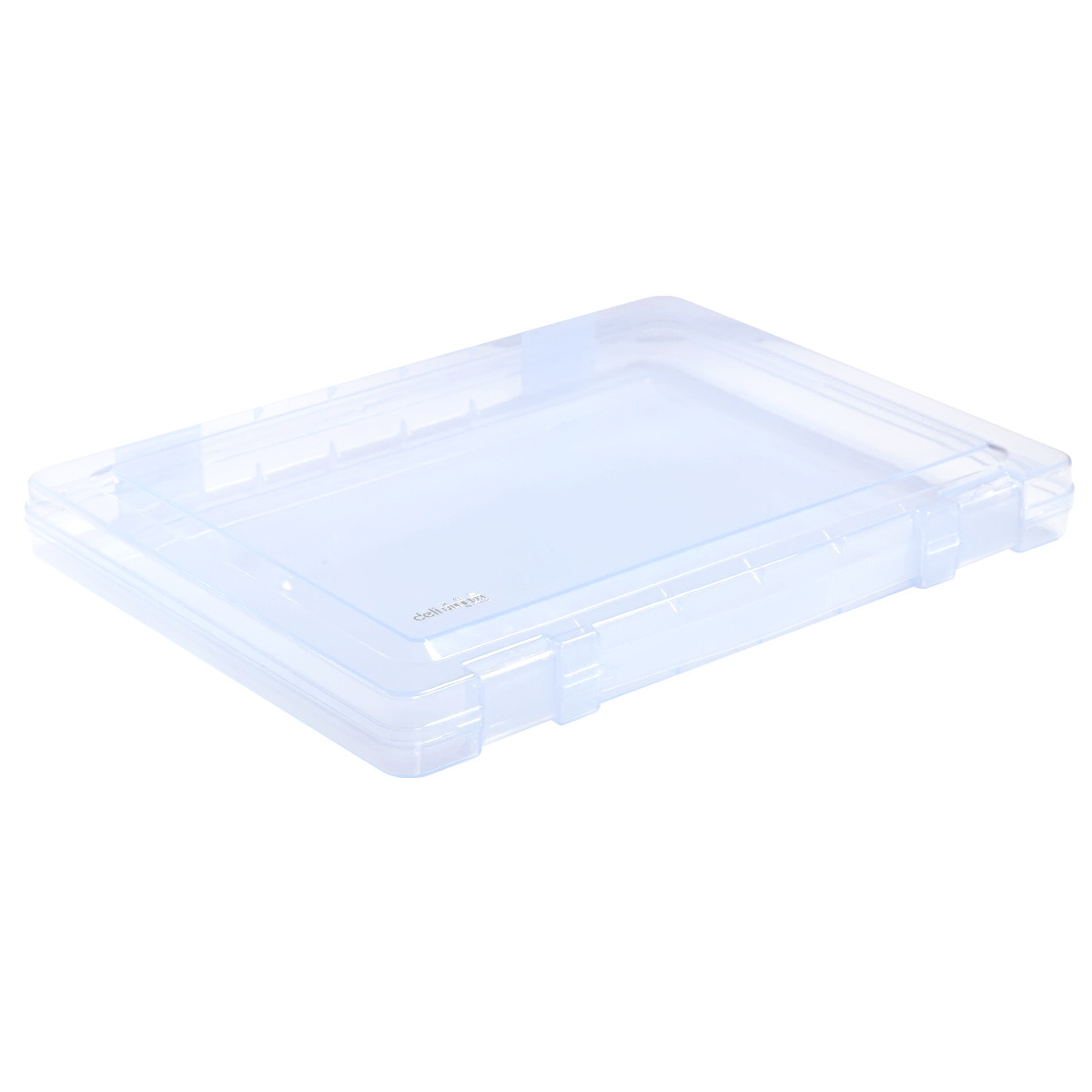 Deli 5701 5702 papelería caja de almacenamiento de archivos de PP transparente caja de datos A4 caja de almacenamiento portátil