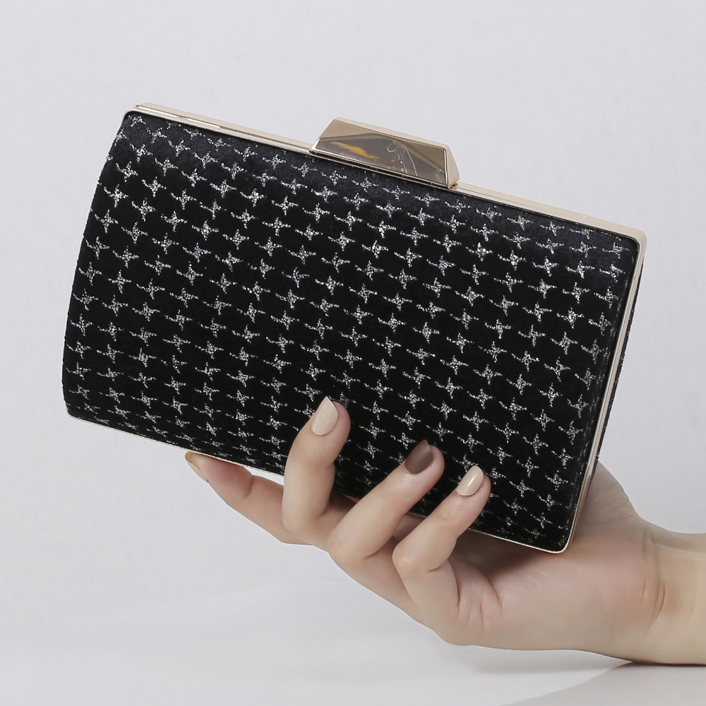 Estilo coreano transfronterizo creativo de terciopelo bronceado embrague bolso de hombro bolso de la cadena banquete elegante bolso de noche bolsa de banquete