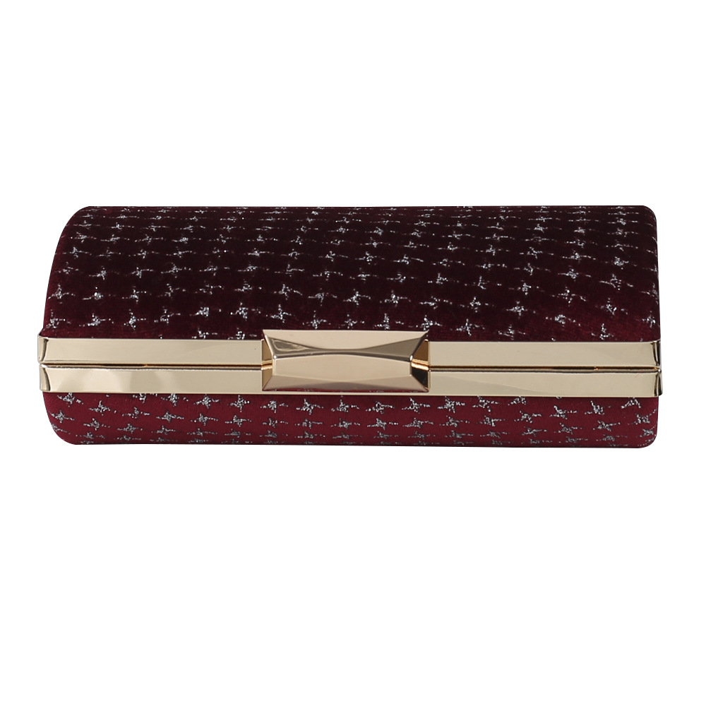 Estilo coreano transfronterizo creativo de terciopelo bronceado embrague bolso de hombro bolso de la cadena banquete elegante bolso de noche bolsa de banquete