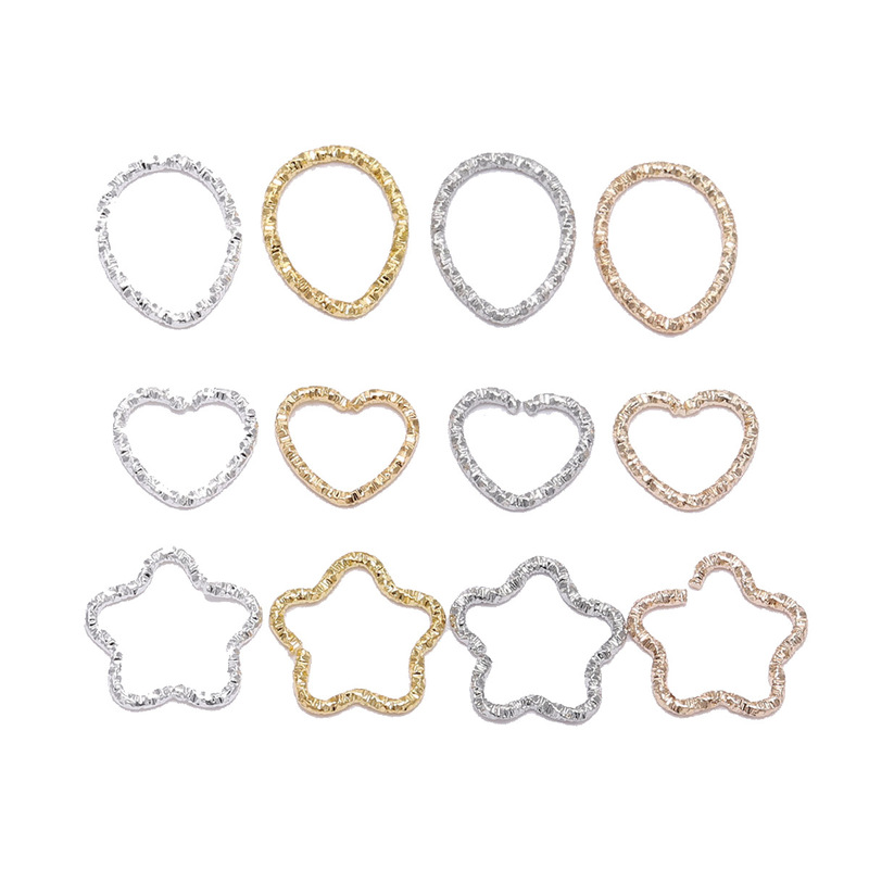 New Five-pointed Star Twist Ring Jewelry DIY Accessories Embossed Jumping Ring Star Open Ring Flat Iron Ring