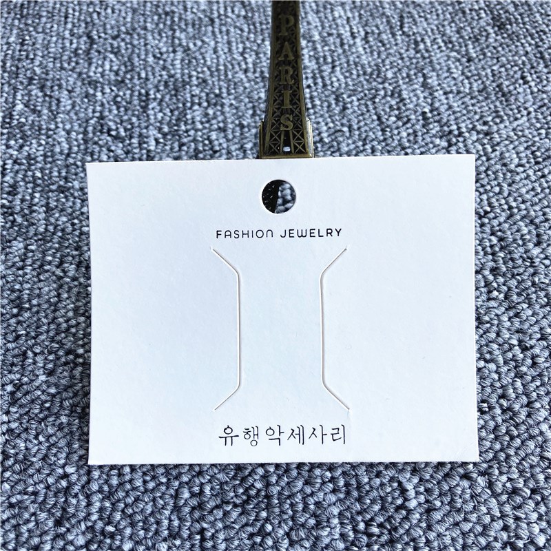 小饰品卡片新款发夹纸卡现货9x7cm白色发夹卡片包装印刷logo