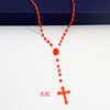 Plastic fluorescence rosary, beads, accessory, necklace, suitable for import