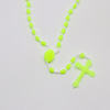 Plastic fluorescence rosary, beads, accessory, necklace, suitable for import