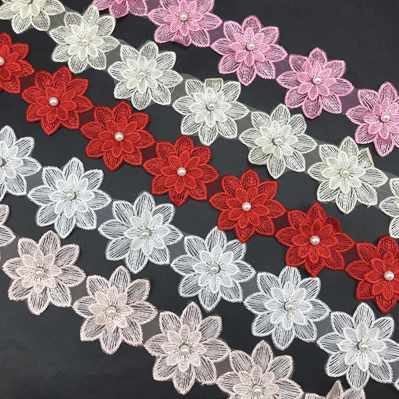 现货水溶花边 DIY手工钉珠花边 舞台表演服配饰服装辅料花边lace