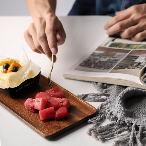 South American walnut tray solid wood tea tray afternoon tea fruit tray coffee shop snack tray cross-border