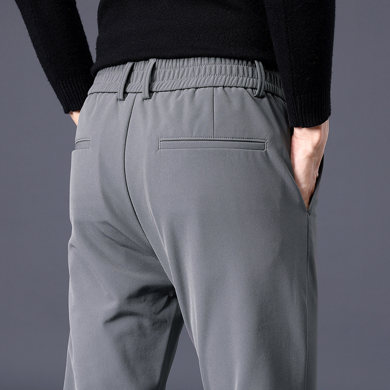 Pantalones casuales de primavera, nuevos pantalones de negocios para hombres, pantalones delgados de pierna recta para hombres, pantalones de cintura elástica, pantalones de otoño para hombres