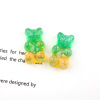 Resin with accessories, earrings, hair accessory, cream materials set, keychain, gradient, with little bears, handmade