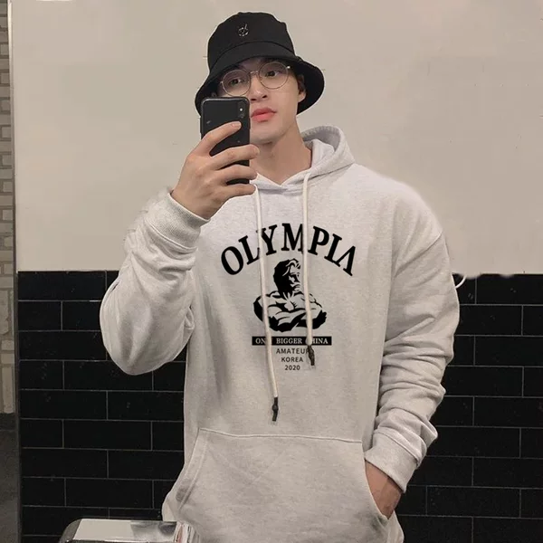 2020 new Osai sweater men's workout clothes hooded pullover running training fashion casual long-sleeved top
