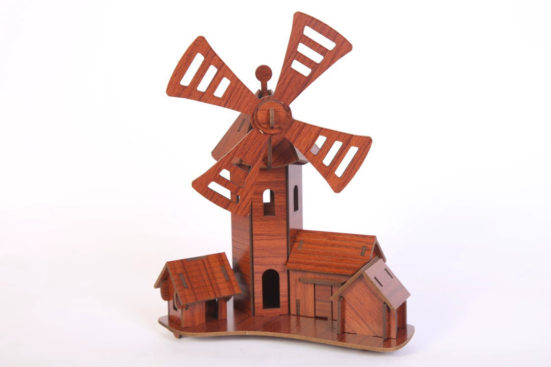 3D Wooden Puzzle House DIY Kit — Bamboo Finish, Multi-Style Model, Easy Assembly
