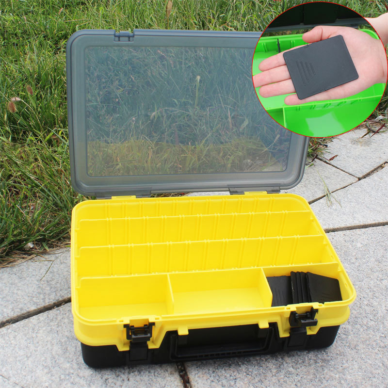 J Luya Caja Individual Doble capa Luya mar pesca caja de almacenamiento Negro gran capacidad Luya caja al por mayor