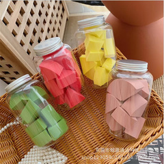 網紅糖果粉撲扇形罐裝小塊免洗不吃粉乾濕兩用省粉上妝平面彩妝蛋