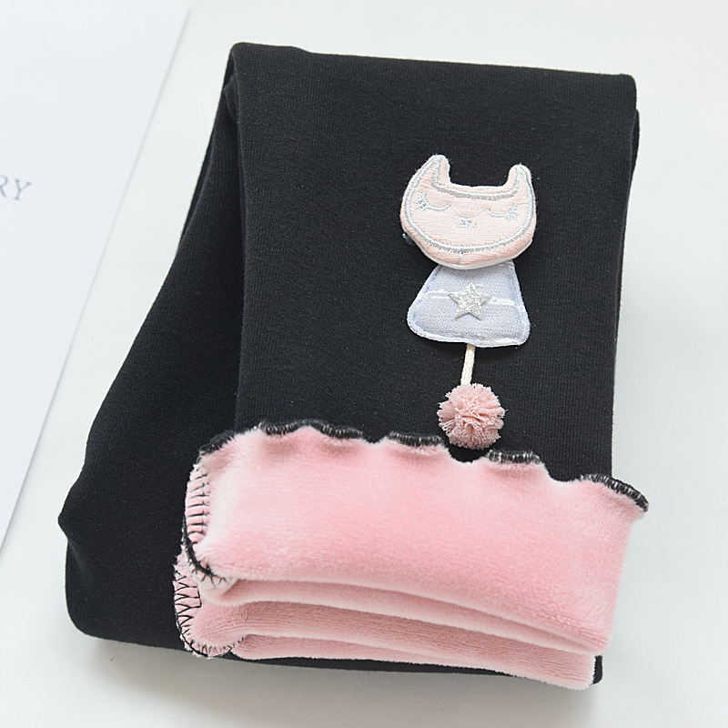 Leggings para niñas más terciopelo fino primavera y otoño 2024 invierno terciopelo todo en uno pantalones de algodón para bebés pantalones de estilo occidental para niños