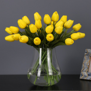 PU mini tulip simulation flower single -tier feel tulip fake flower cross -border decoration PU tulip spot