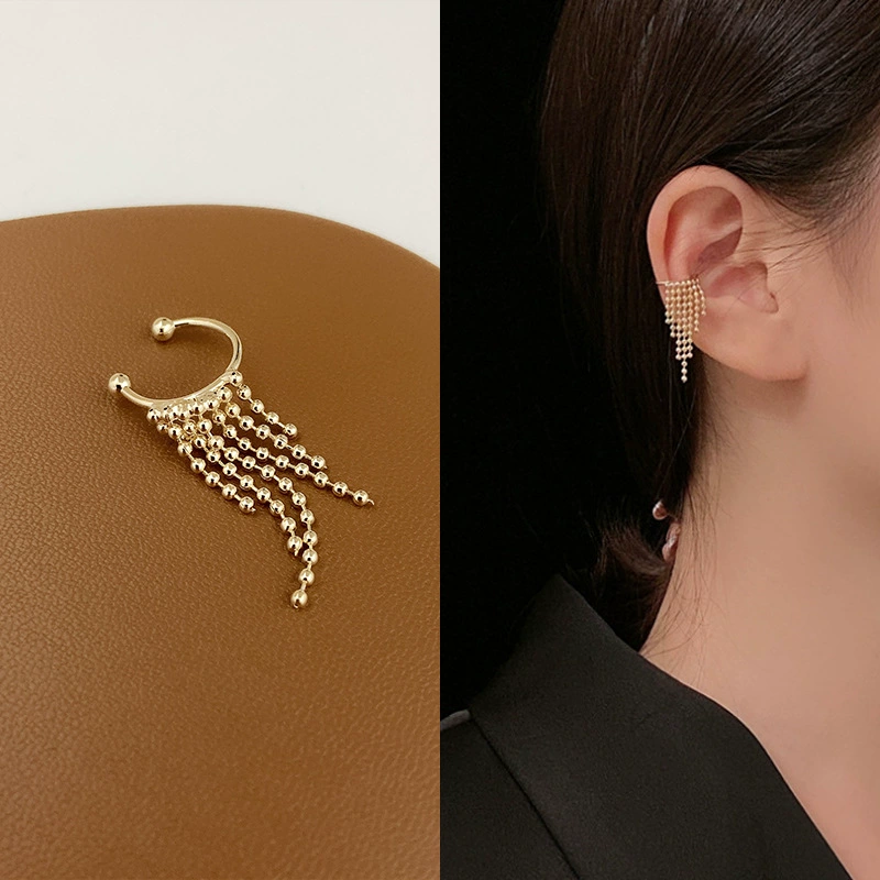 Универсальные ушные клипсы с цирконием, позолота 14K, бес piercing, легкий дизайн