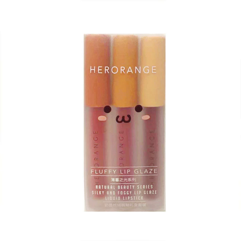 Глянцевая помада HERORANGE, подарочная коробка, матовый бархатный набор для учеников начальной школы, полупрозрачная тень