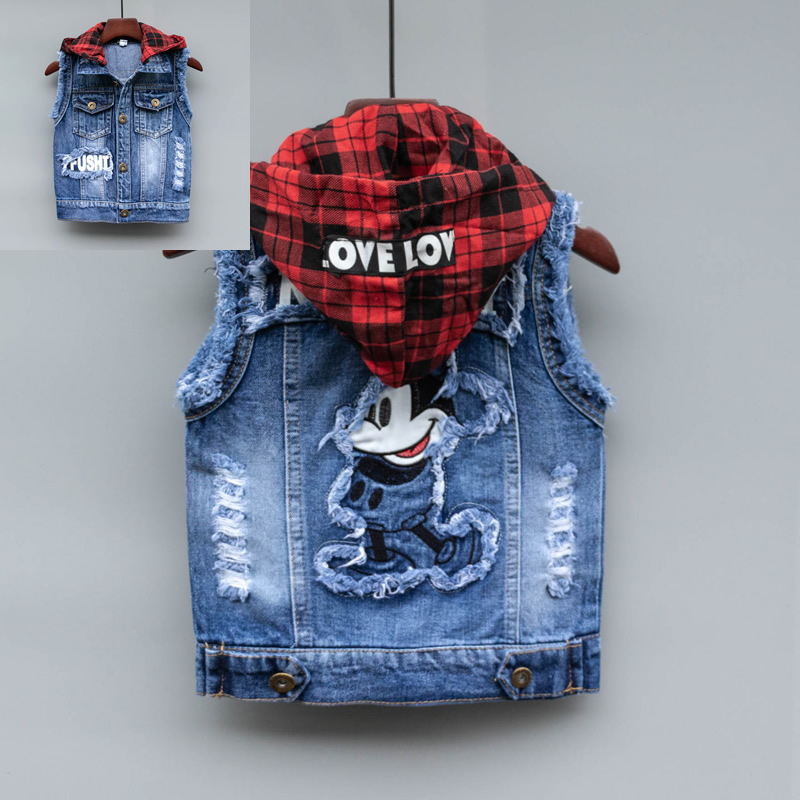 Mickey Mouse hat with fringed brim (single vest)