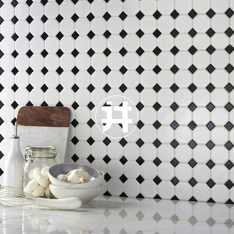 Scandinavian Large Octagonal Mosaic Tiles Black and White Bathroom Bathroom Kitchen Non-Slip Floor Tiles B&B Coffee Shop Wall Tiles Scandinavian Large Octagonal Mosaic Tiles Black and White Bathroom Bathroom Kitchen Non-Slip Floor Tiles B&B Coffee Shop Wall Tiles