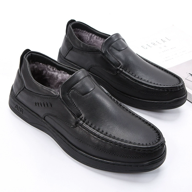 Winter keep warm shoes, genuine leather, plus size, for middle age, wholesale